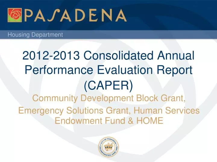 2012 2013 consolidated annual performance evaluation report caper