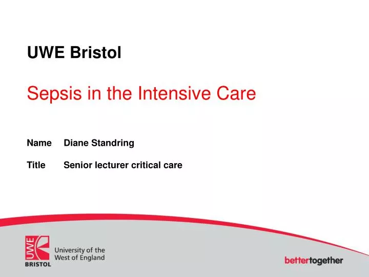 uwe bristol sepsis in the intensive care