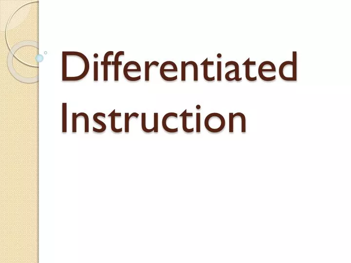 differentiated instruction