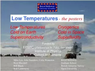 Low Temperatures - the posters