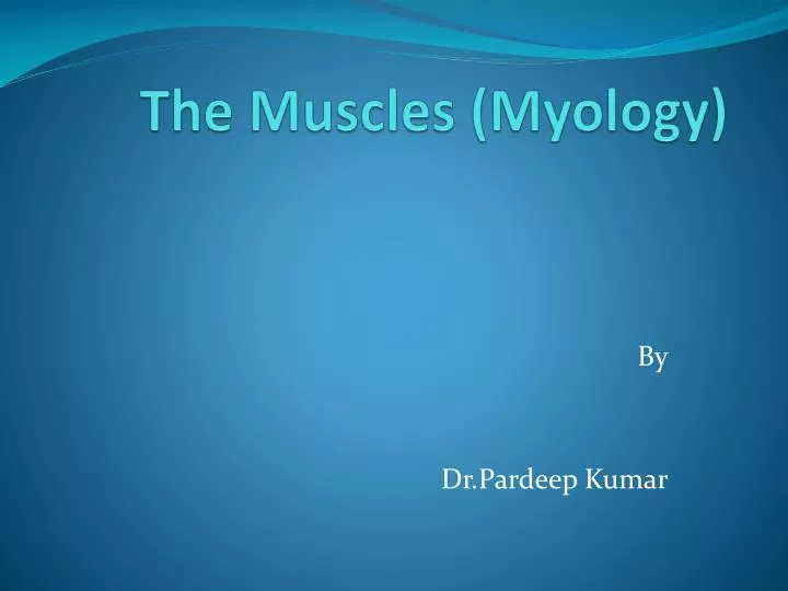 the muscles myology