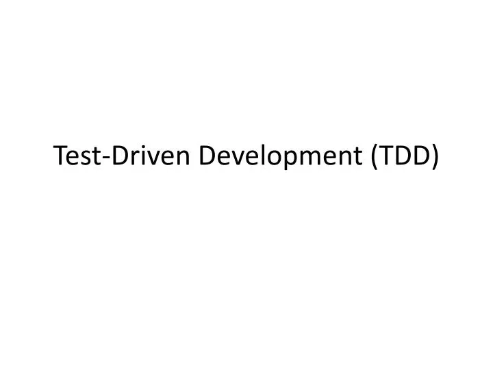 test driven development tdd