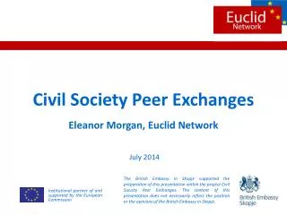 Civil Society Peer Exchanges Eleanor Morgan, Euclid Network