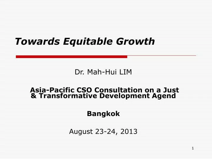 towards equitable growth