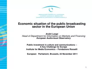 Economic situation of the public broadcasting sector in the European Union