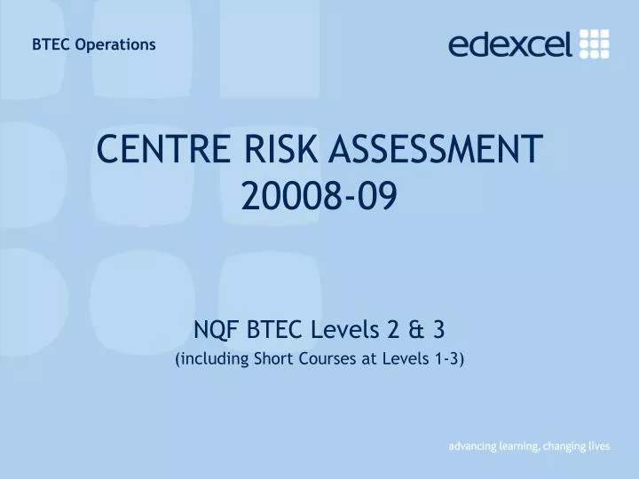 centre risk assessment 20008 09