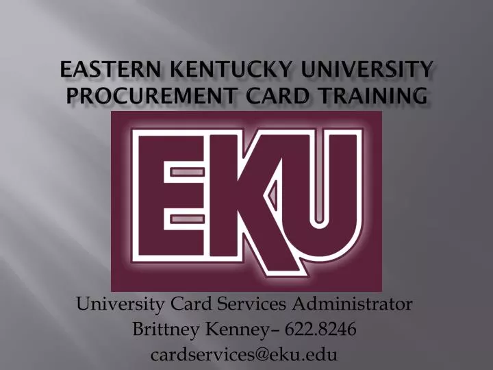eastern kentucky university procurement card training