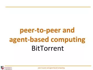 peer-to-peer and agent-based computing