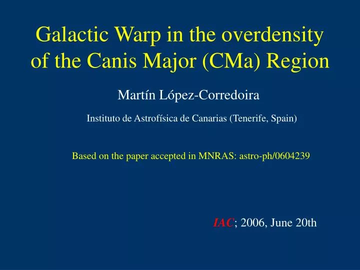 galactic warp in the overdensity of the canis major cma region
