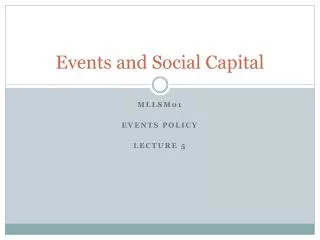 Events and Social Capital