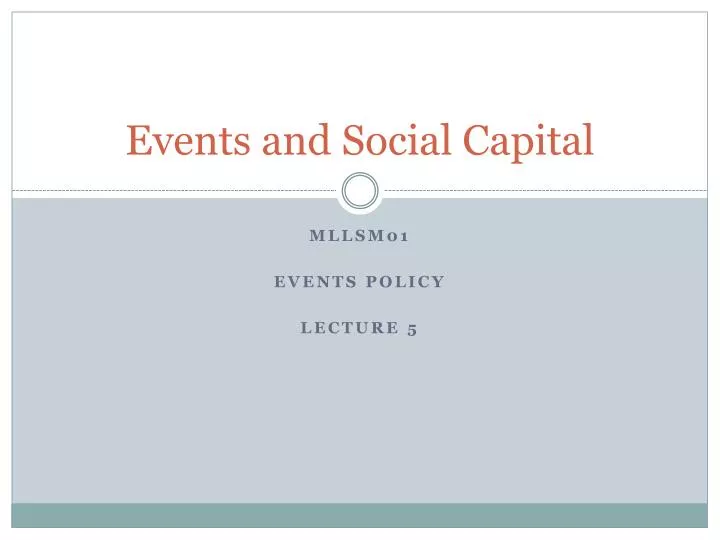 events and social capital