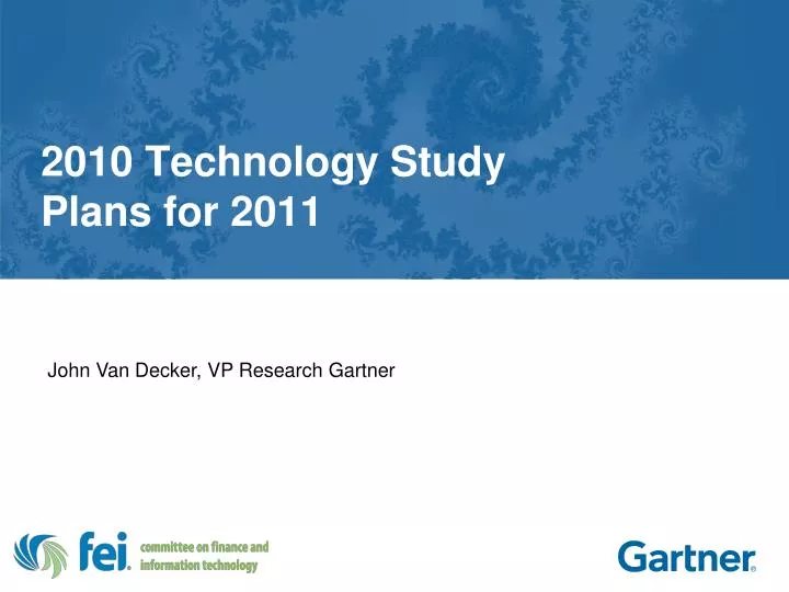 2010 technology study plans for 2011