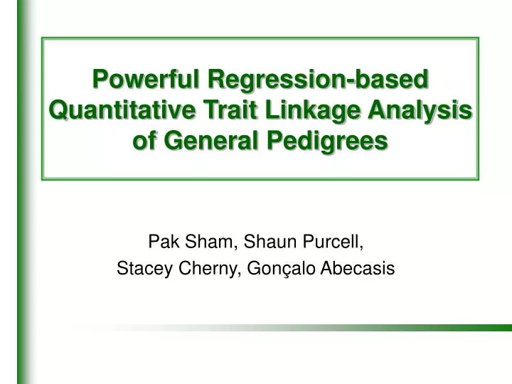 powerful regression based quantitative trait linkage analysis of general pedigrees