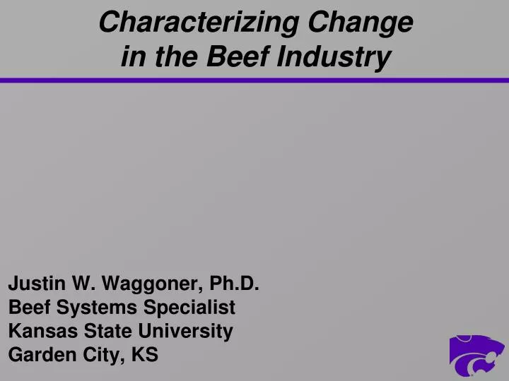 characterizing change in the beef industry