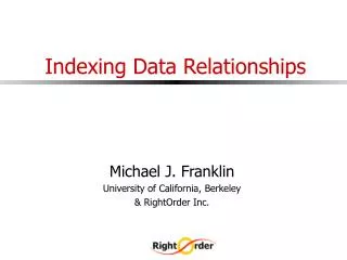 Indexing Data Relationships
