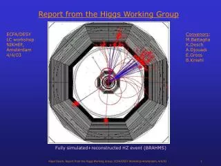 Report from the Higgs Working Group