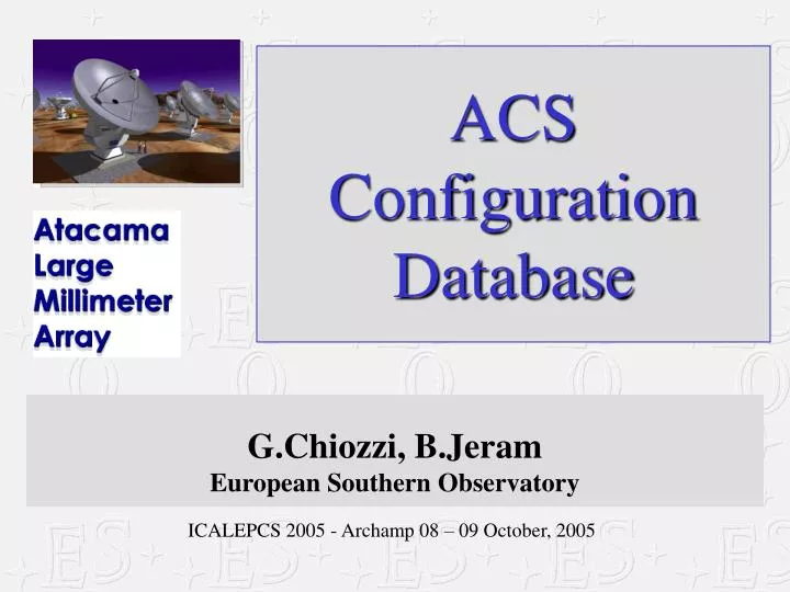 acs configuration database