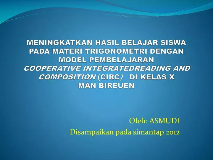 oleh asmudi disampaikan pada simantap 2012