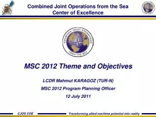 Combined Joint Operations from the Sea Center of Excellence