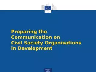 Preparing the Communication on Civil Society Organisations in Development