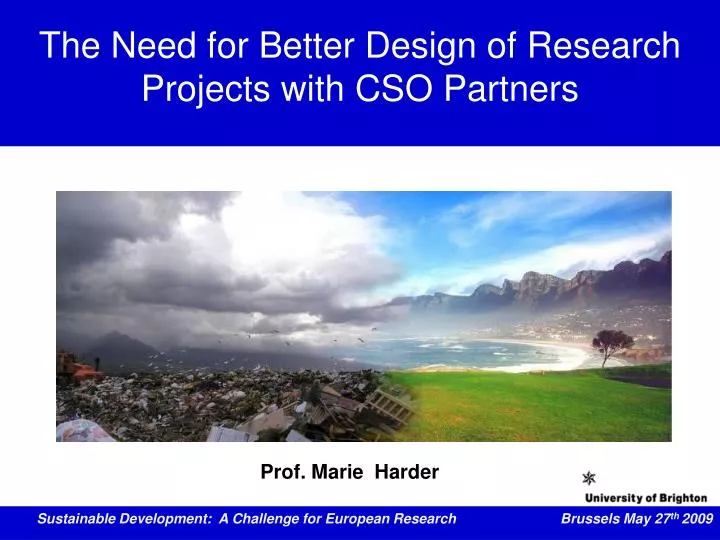 the need for better design of research projects with cso partners