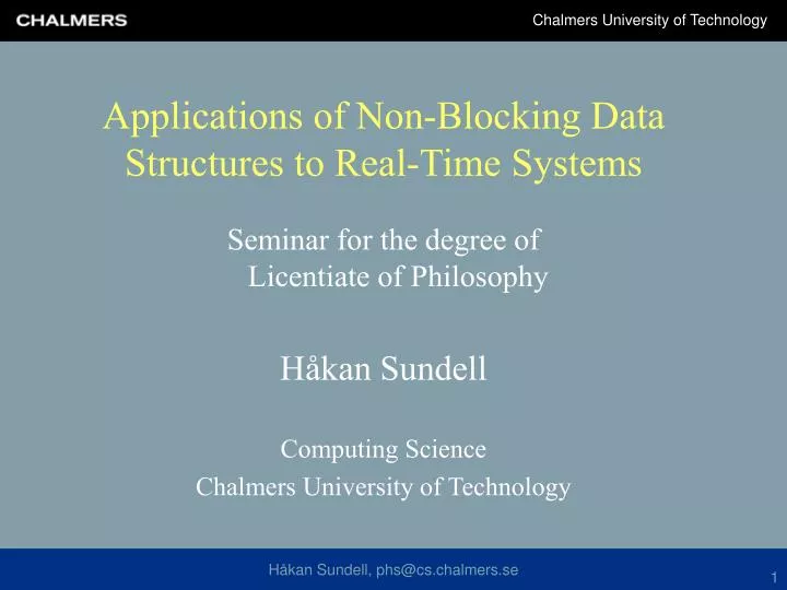 applications of non blocking data structures to real time systems