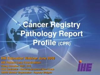 Cancer Registry Pathology Report Profile (CPR)