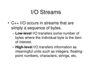 I/O Streams