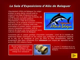 La Sala d'Exposicions d'Alòs de Balaguer