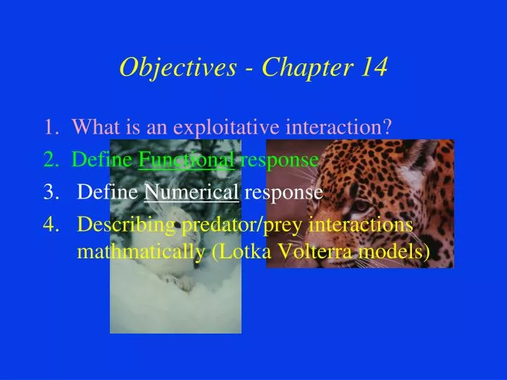 objectives chapter 14