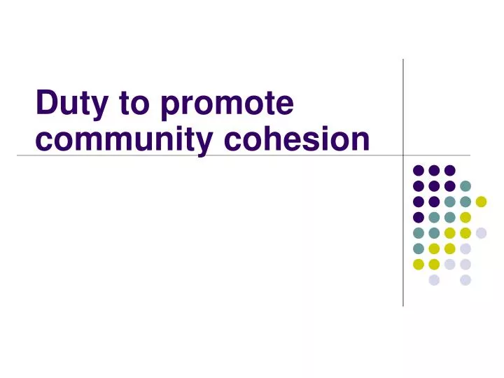 duty to promote community cohesion