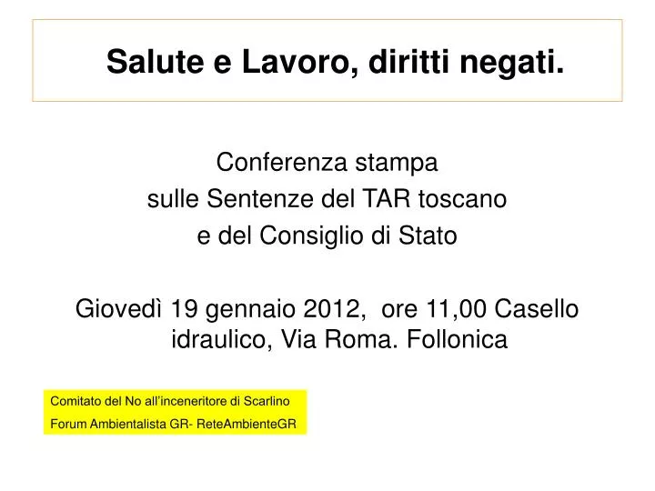 salute e lavoro diritti negati