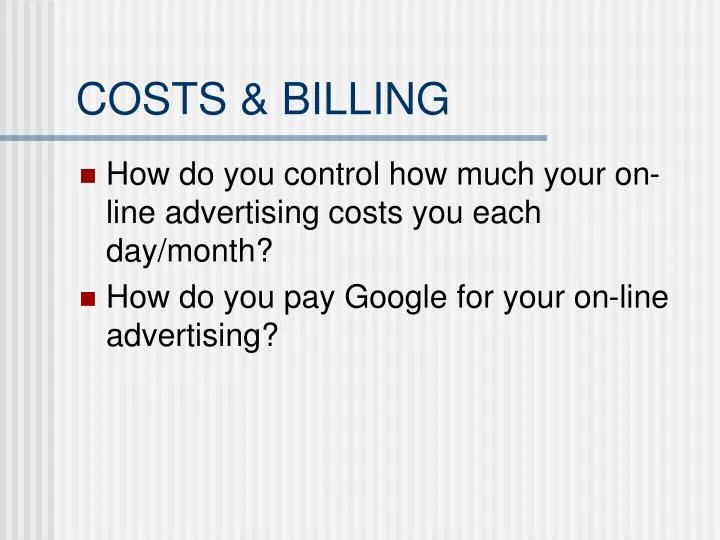 costs billing