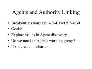 Agents and Authority Linking