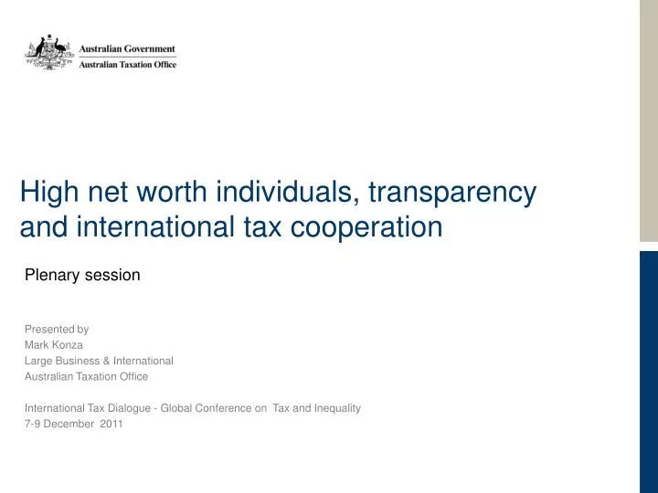 high net worth individuals transparency and international tax cooperation