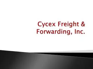 Cycex Freight &amp; Forwarding, Inc.