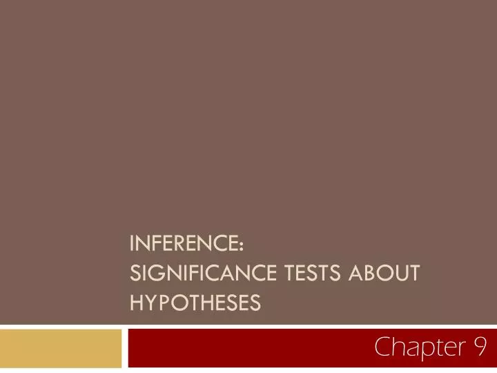 inference significance tests about hypotheses