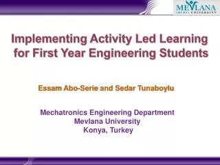 Implementing Activity Led Learning for First Year Engineering Students