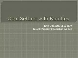 Goal Setting with Families