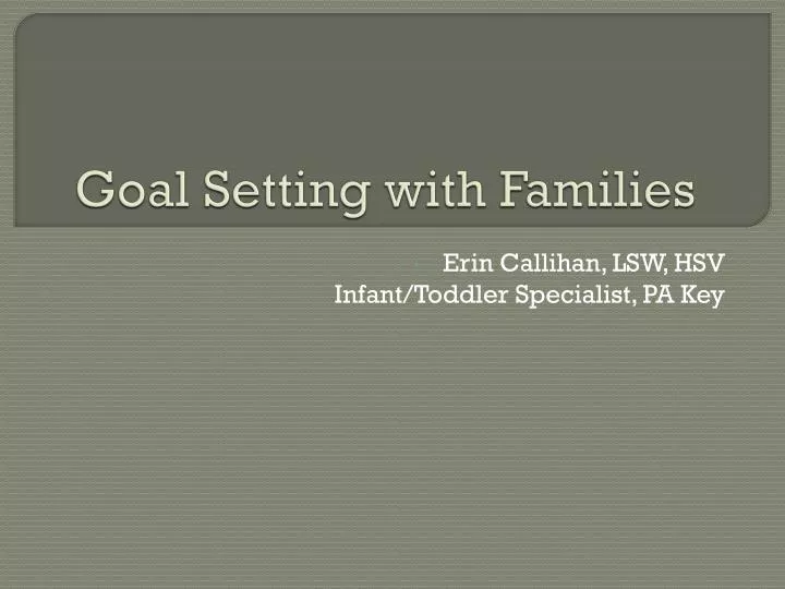 goal setting with families