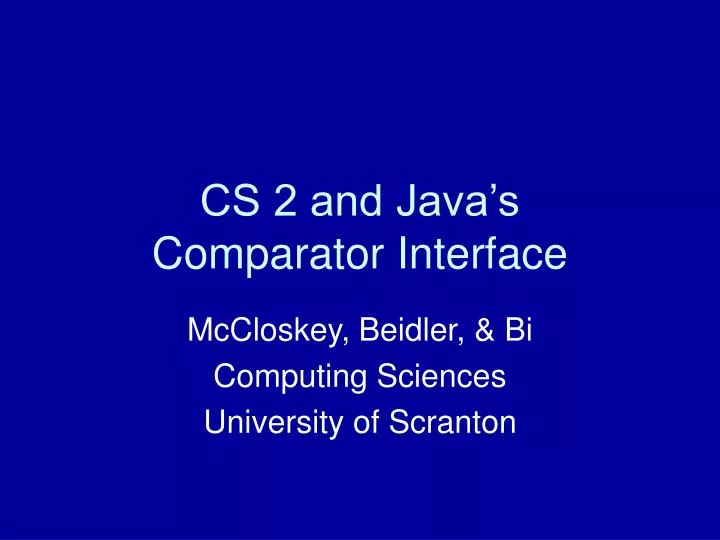 cs 2 and java s comparator interface