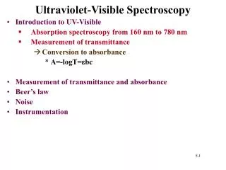 Ultraviolet-Visible Spectroscopy