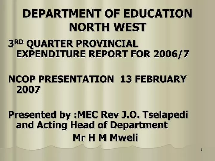 department of education north west