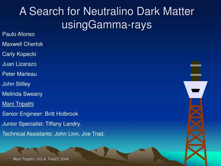 a search for neutralino dark matter usinggamma rays