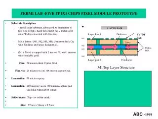 FERMI LAB -FIVE FP1X1 CHIPS PIXEL MODULE PROTOTYPE