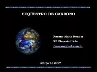 Rosana Maria Renner RB F lorestal Ltda rbrosana@uol.br