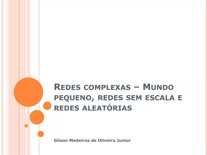 redes complexas mundo pequeno redes sem escala e redes aleat rias