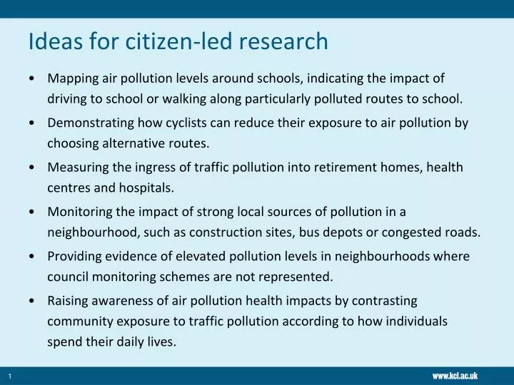 ideas for citizen led research