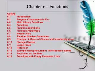 Chapter 6 - Functions
