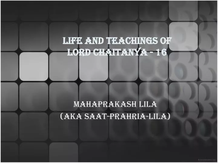 life and teachings of lord chaitanya 16